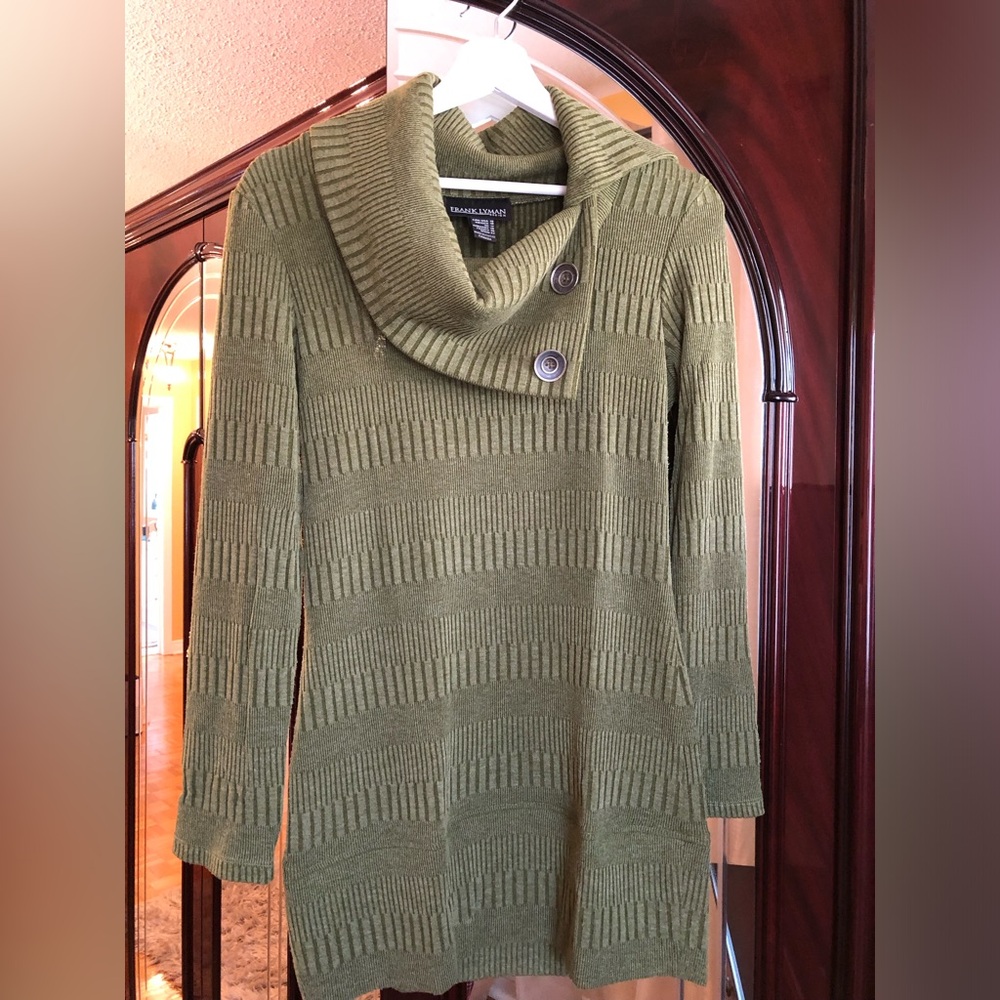 Frank Lyman Design Olive Green Cowl Neck Sweater